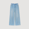 Blue Jean Rhinestone And Beaded Jeans